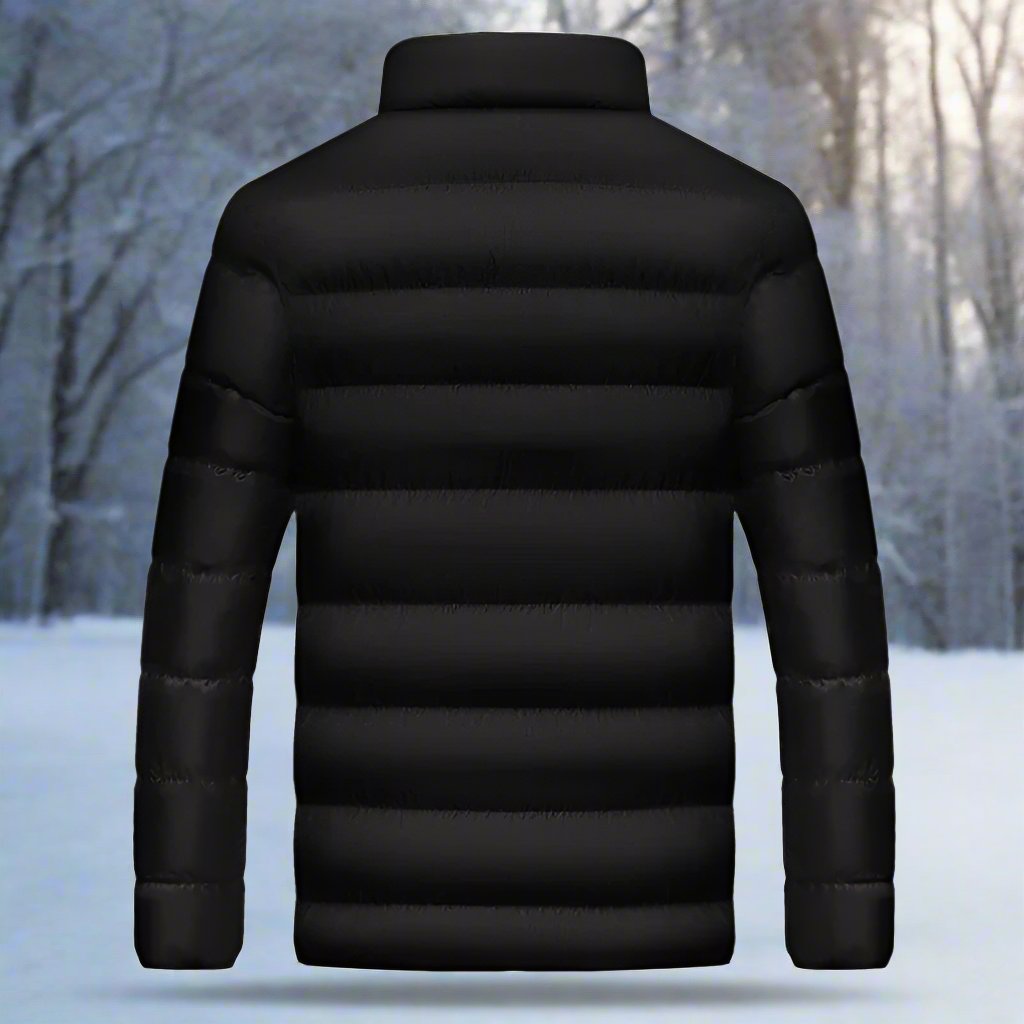Men's Down Jacket – Warming Insulation – High Collar – Zipper Pockets – Comfortable Fit