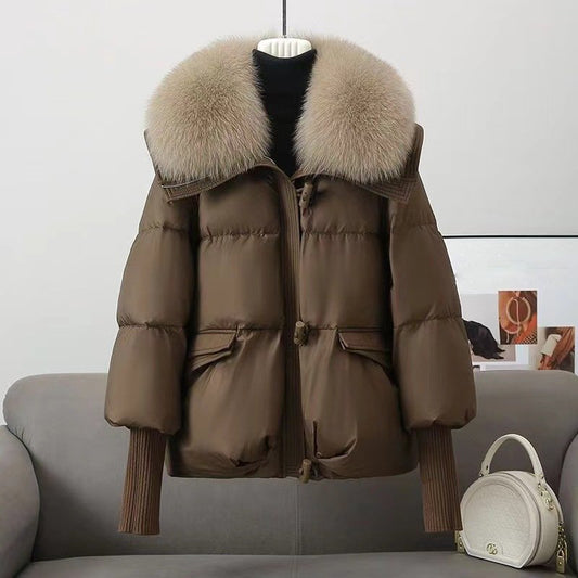 Women’s Jacket - Down Alternative Fill - Oversized Fit - Faux Fur Collar - Hip Length