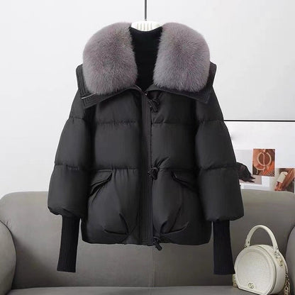 Women’s Jacket - Down Alternative Fill - Oversized Fit - Faux Fur Collar - Hip Length