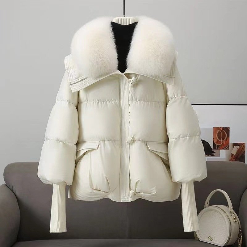 Women’s Jacket - Down Alternative Fill - Oversized Fit - Faux Fur Collar - Hip Length