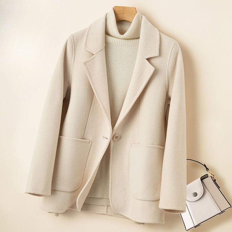 Beatrice Wool Relaxed Blazer Coat | Notched Lapels Blazer Coat