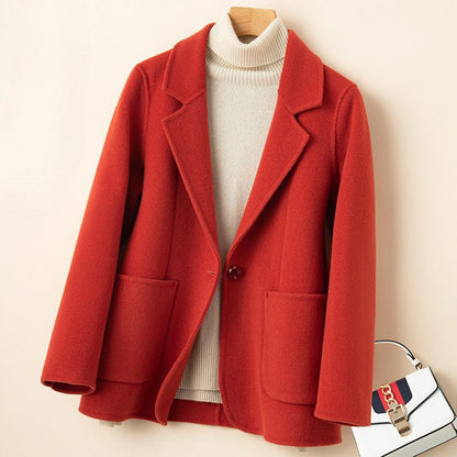 Beatrice Wool Relaxed Blazer Coat | Notched Lapels Blazer Coat
