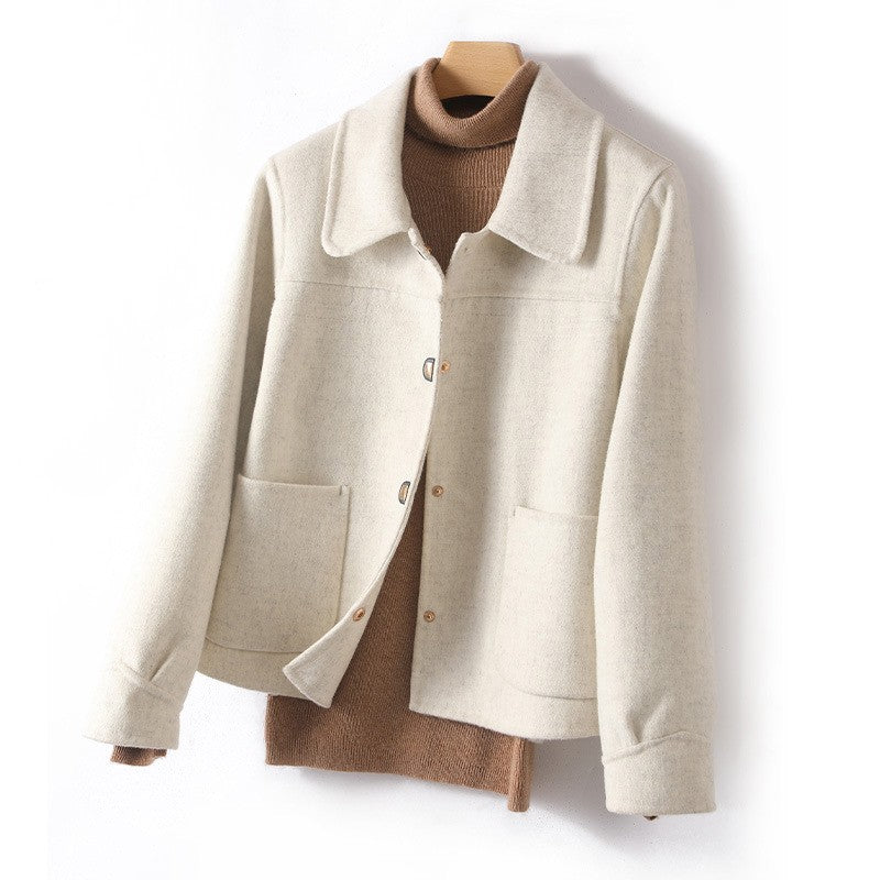 Aurora Wool Relaxed Fit Jacket | Collared, Button Front Jacket