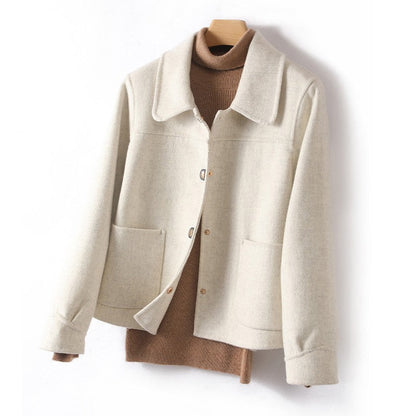Aurora Wool Relaxed Fit Jacket | Collared, Button Front Jacket