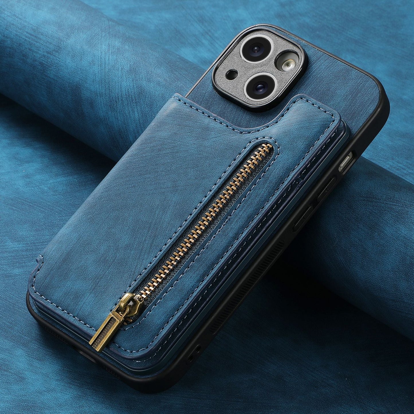 Leather Zipper iPhone Case With Built-In Pocket