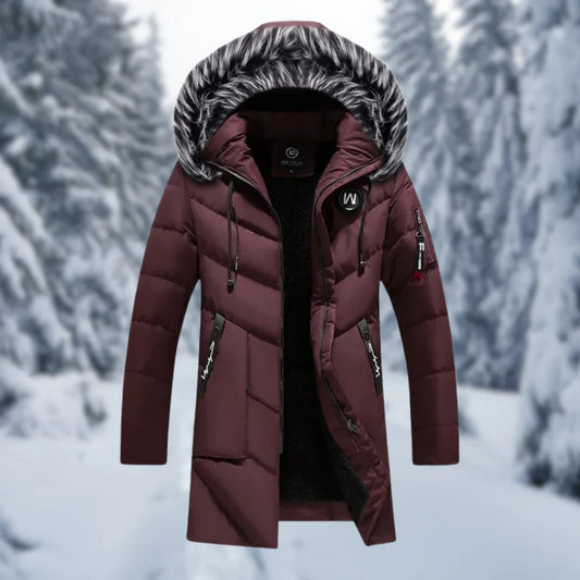 Men's Jacket – Oversized Fit – Padded and Water-Repellent – Faux Fur Hood – Mid-Length