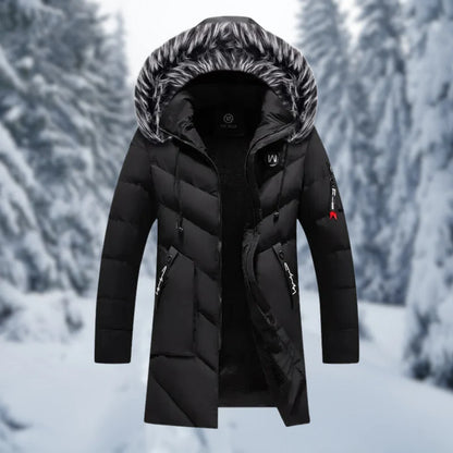 Men's Jacket – Oversized Fit – Padded and Water-Repellent – Faux Fur Hood – Mid-Length