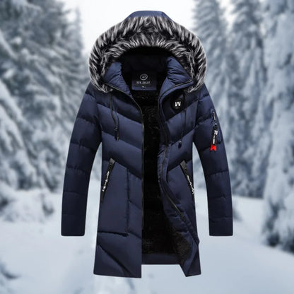 Men's Jacket – Oversized Fit – Padded and Water-Repellent – Faux Fur Hood – Mid-Length
