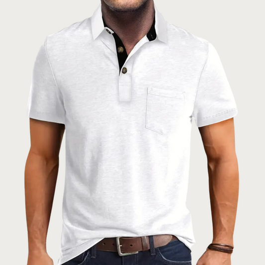 Men's Piqué Shirt – Regular Fit – Short Sleeve – Soft Knit – Chest Pocket – Casual