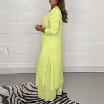 Dame Jumpsuit - V-hals - Lange Ermer - Vid Passform - Bred Ben - Elegant Design