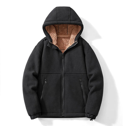Edward Relaxed Fit Hoodie Jacket | Shearling Lined Hoodie Jacket