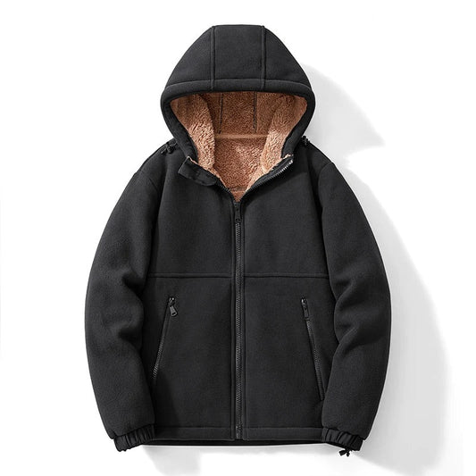 Edward Relaxed Fit Hoodie Jacket | Shearling Lined Hoodie Jacket