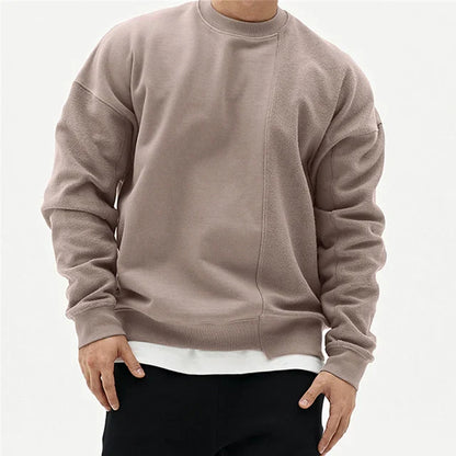 Lucas Fleece Oversized Sweatshirt | Crewneck Split Hem Sweatshirt