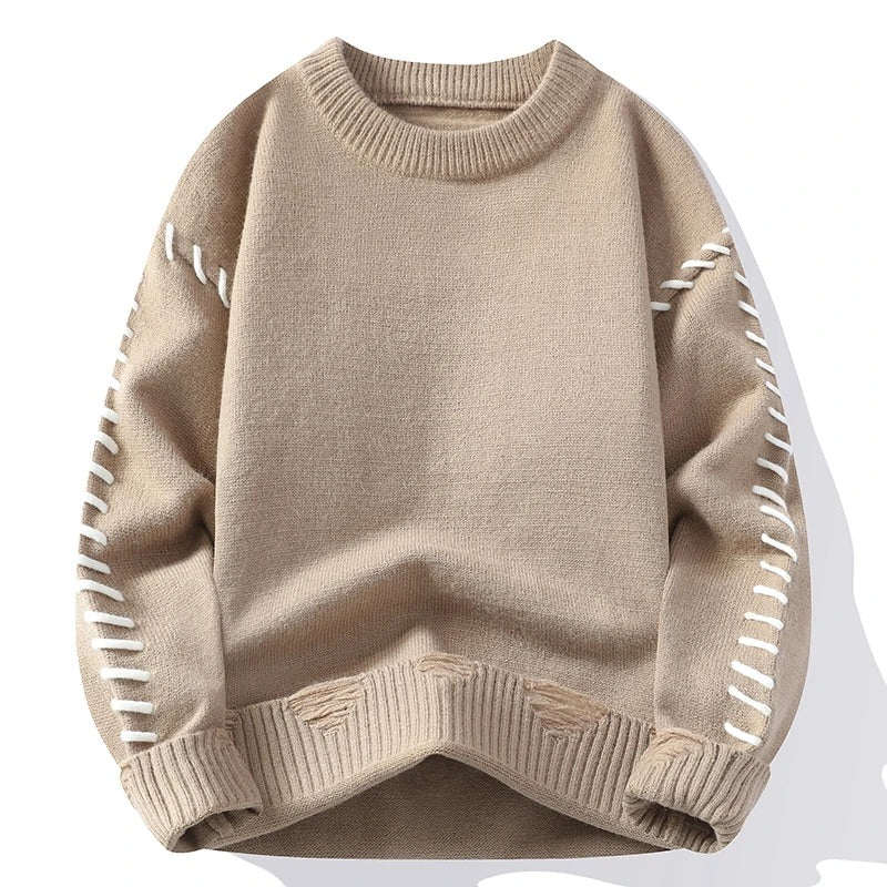 Isaac Relaxed Fit Pullover Sweater | Ribbed Pullover Sweater