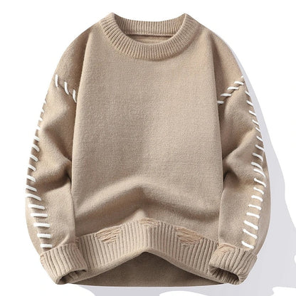 Isaac Relaxed Fit Pullover Sweater | Ribbed Pullover Sweater