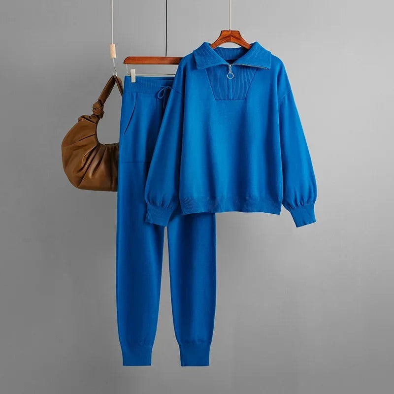 Chiara Two-Piece Set | Half-Zip Sweater & Joggers Two-Piece Set