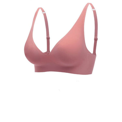 Women's Bra – Seamless V-neck – Wide Strap – Soft Breathable Blend – Removable Wire-free