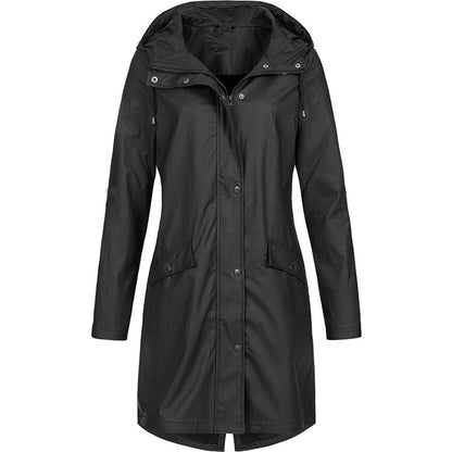 Women's Raincoat – Water-Repellent – Relaxed Fit – Hood – Mid-Length