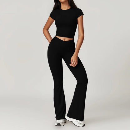 Emma Two-Piece Set | Crop Top & Flared Pants Two-Piece Set