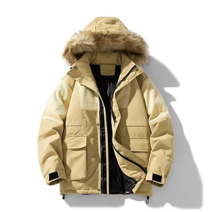 Lucas Hooded Parka Jacket | Fur Trim, Flap Pockets Parka Jacket
