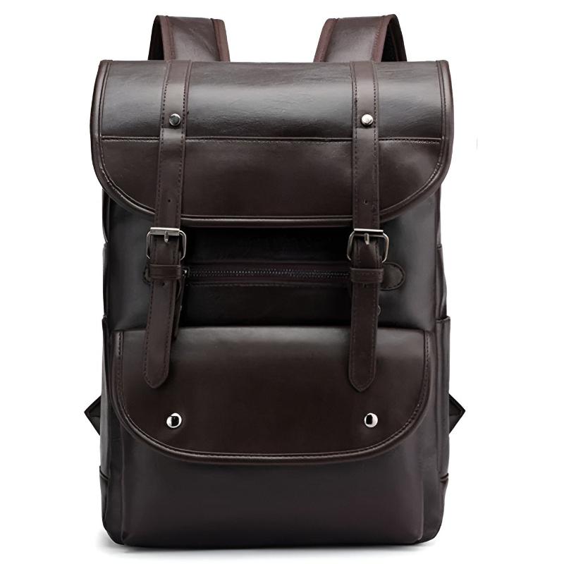 Logan Leather Structured Backpack | Flap Closure Backpack