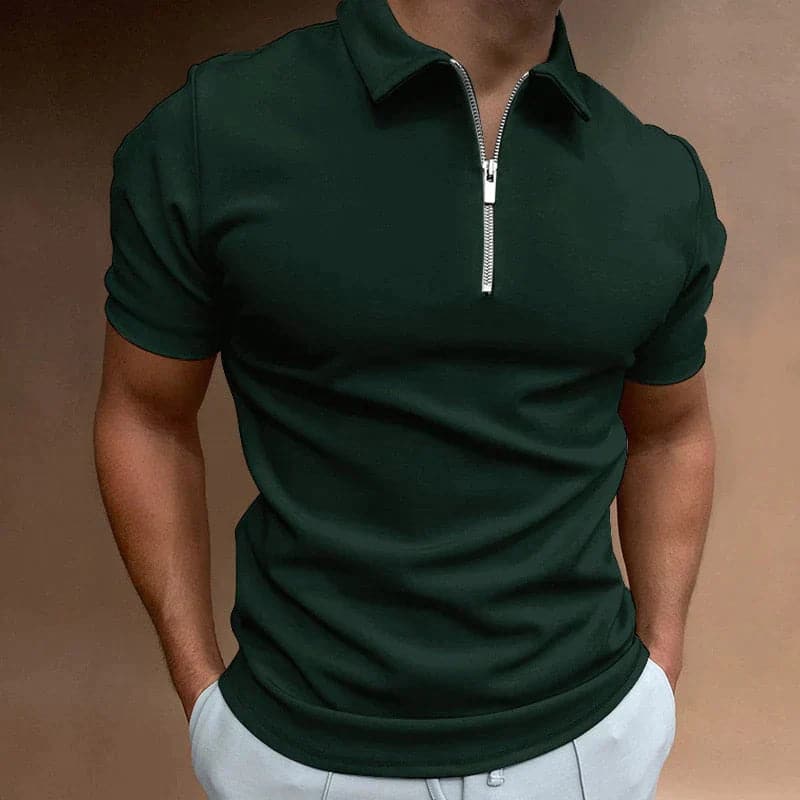 Justian - High Quality Polo Shirt with Zipper