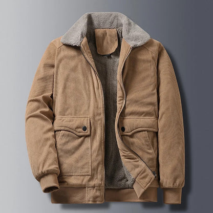 Isaac Regular Fit Corduroy Jacket | Zipper Front Jacket