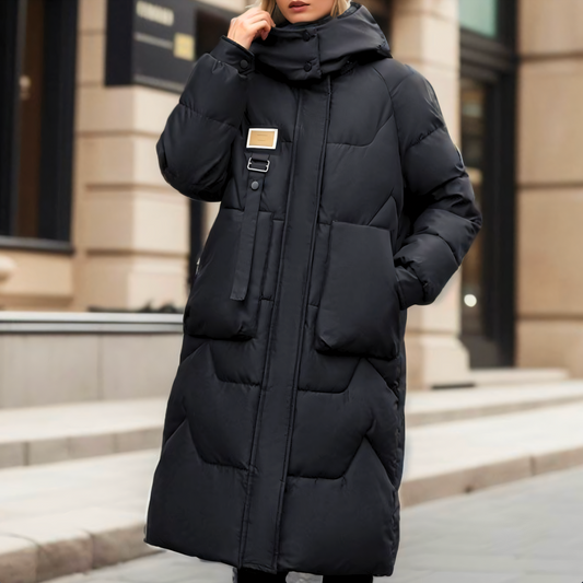 Julia Long Hooded Puffer Jacket | Quilted Padded Jacket