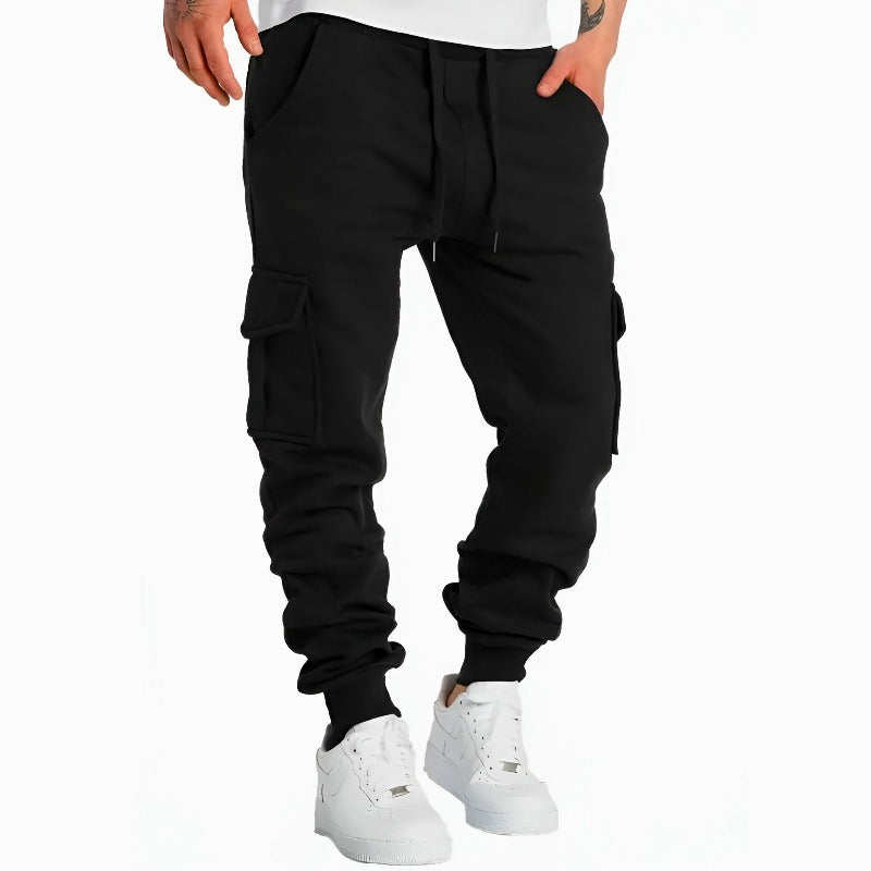 Teddy Fleece Jogger Fit Cargo Joggers | Solid Cargo Joggers