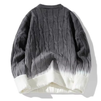 Lucas Relaxed Fit Sweater | Cable Knit Ombre Sweater