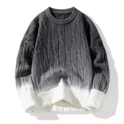 Lucas Relaxed Fit Sweater | Cable Knit Ombre Sweater