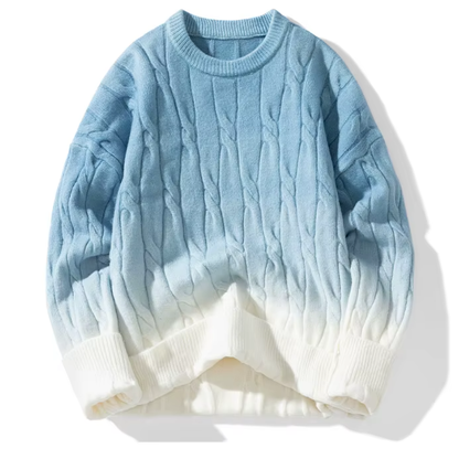 Lucas Relaxed Fit Sweater | Cable Knit Ombre Sweater
