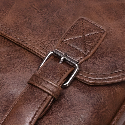 Teddy Leather Flap Backpack | Buckle Straps & Top Handle Backpack