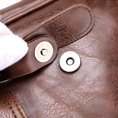 Teddy Leather Flap Backpack | Buckle Straps & Top Handle Backpack