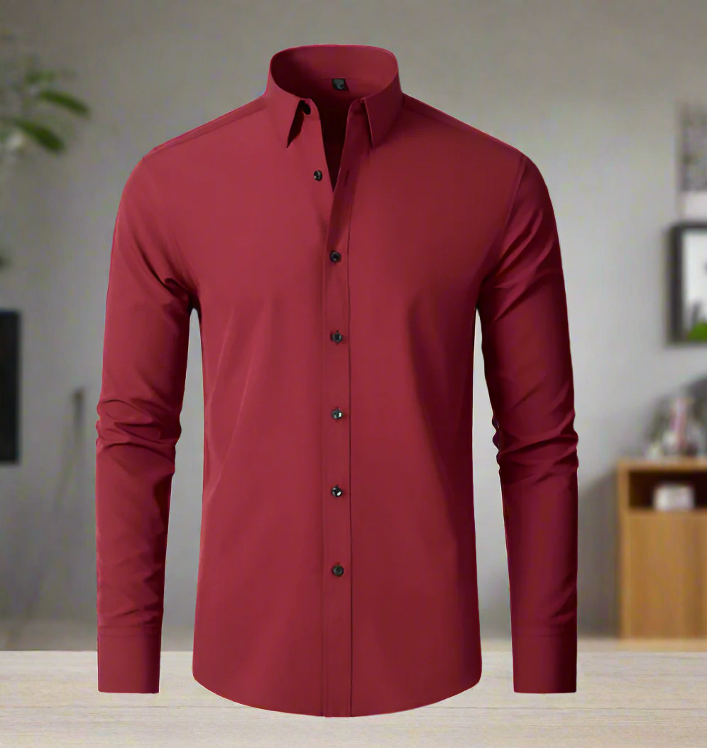 Herreskjorte - Slim Fit - Lange Ermer - Klassisk Krage - Elegant for Formelle Anledninger