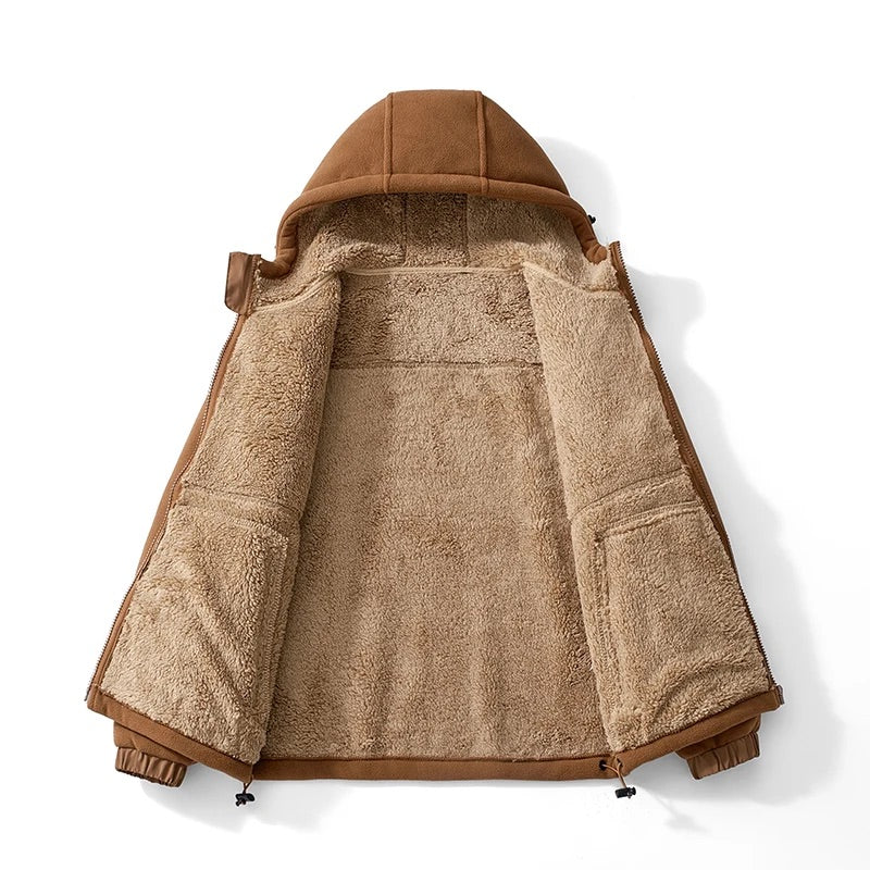 Edward Relaxed Fit Hoodie Jacket | Shearling Lined Hoodie Jacket