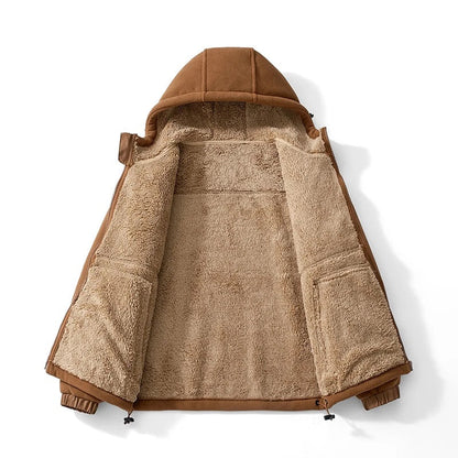 Edward Relaxed Fit Hoodie Jacket | Shearling Lined Hoodie Jacket