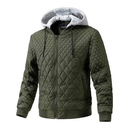 Teddy Diamond Quilted Bomber Jacket | Full Zip Bomber Jacket