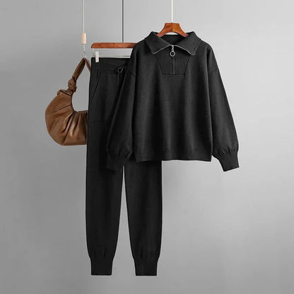 Chiara Two-Piece Set | Half-Zip Sweater & Joggers Two-Piece Set