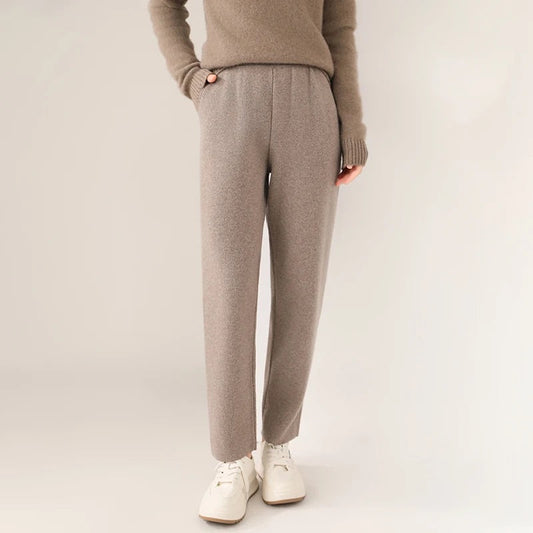 Emma Relaxed Fit Pants | Ankle-Length, Elastic Waist Pants
