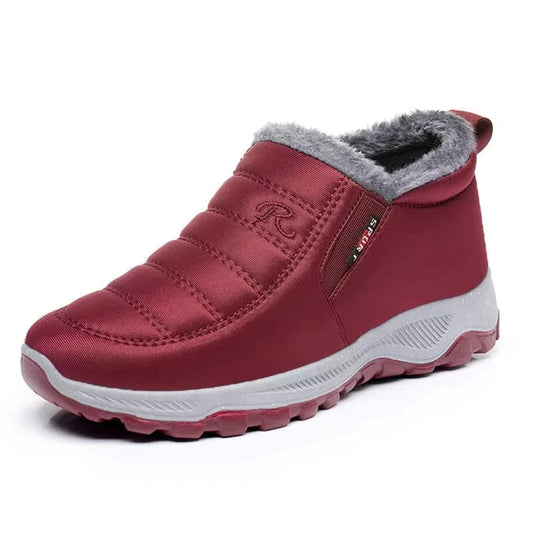 Women's Boots – Waterproof Quilted Slip-On – Lined with Faux Fur – Ankle Height