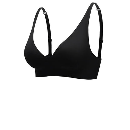Women's Bra – Seamless V-neck – Wide Strap – Soft Breathable Blend – Removable Wire-free