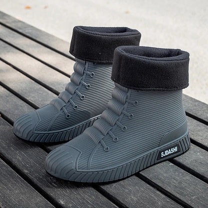 Men's Shoes High Top – Waterproof – Fleece Lined – Sturdy Sole – Mid-Height Shaft