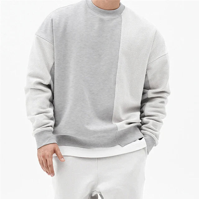 Lucas Fleece Oversized Sweatshirt | Crewneck Split Hem Sweatshirt