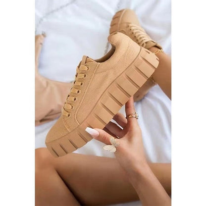 Women's Sneakers – Platform Soles – Supportive Fit – Breathable Material – Trendy Design