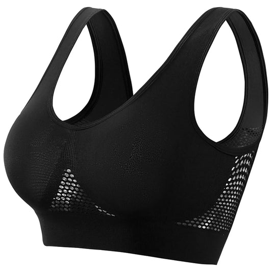 Women's Sports Bra – High Support – Breathable Stretch – Racerback with Mesh Details