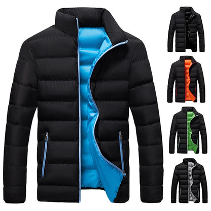 Men's Down Jacket – Warming Insulation – High Collar – Zipper Pockets – Comfortable Fit