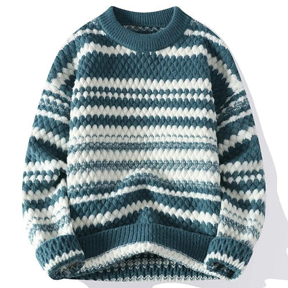 Lucas Relaxed Fit Pullover Sweater | Striped Pullover Sweater