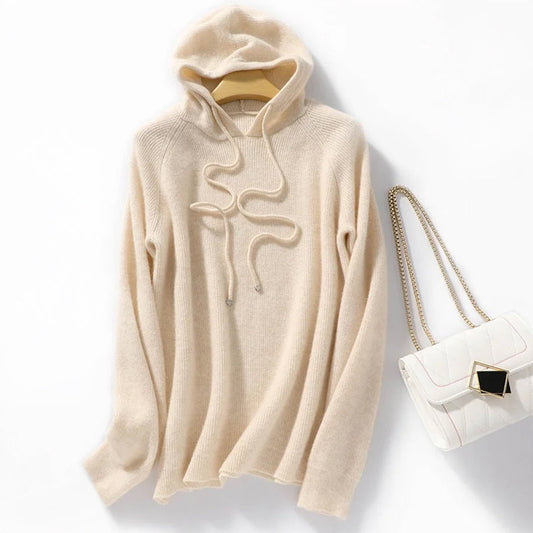 Silvia Relaxed Fit Hoodie | Ribbed Drawstring Hoodie