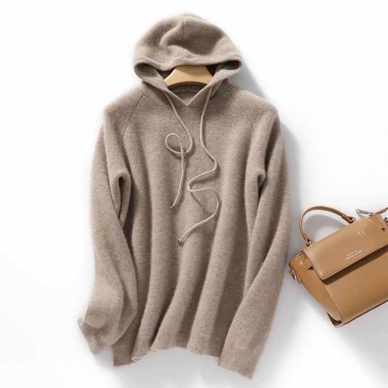 Silvia Relaxed Fit Hoodie | Ribbed Drawstring Hoodie